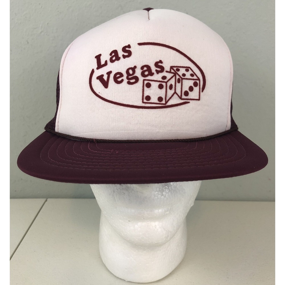 Royal Pacific Las Vegas Dice Gambling Vintage Mesh Trucker Snapback Hat Maroon